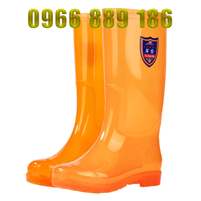 Ủng đi mưa nam không lót gân bò chống trơn trượt chống mài mòn chống dầu màu vàng trong suốt Ủng bảo hộ cao cấp