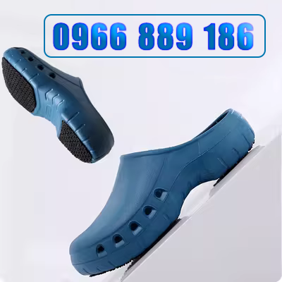 Giày phẫu thuật chống trượt nữ dép phòng mổ nam giày bảo hộ y tế phòng chăm sóc đặc biệt giày công sở đặc biệt giày lỗ thoáng khí dép quai hậu bánh mì