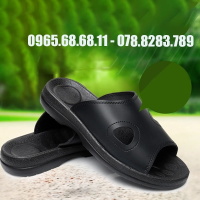 Dép chống tĩnh điện đế PU màu đen đế mềm dày dành cho nam và nữ xưởng sạch không bụi xăng đan nam và dép đi trong nhà giày công sở mùa hè thoáng khí Dép đi trong phòng thí nghiệm