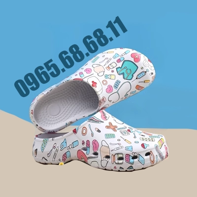 Giày phẫu thuật nữ đáy dày chống trượt phòng mổ bệnh viện dép đặc biệt theo dõi y tế phòng thí nghiệm dép lỗ làm việc