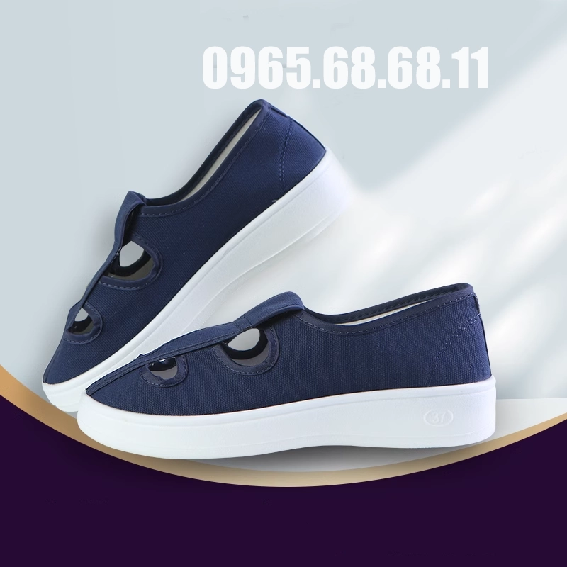 Giày chống tĩnh điện đế mềm dày dặn giày không bám bụi giày công sở giày sạch giày bốn lỗ nam nữ xưởng điện tử đặc biệt giày bảo hộ phòng sạch