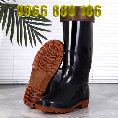 Ủng đi mưa nam chống mài mòn chống thấm nước chống trượt Ủng bảo hộ lao động công trường xây dựng ống cao su bảo hộ