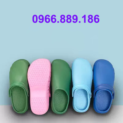 Dép đi trong phòng mổ dành cho nam và nữ bác sĩ Baotou giày đặc biệt chống trượt lỗ bệnh viện ICU y tá phòng thí nghiệm giày phẫu thuật dép da quai ngang dép lê nu