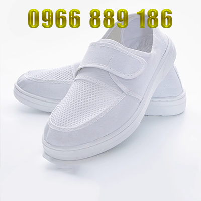 Giày chống tĩnh điện đế dày mềm PU bốn lỗ bề mặt lưới khăn vừa thoải mái thoáng khí khử mùi giày làm việc xưởng không bụi cho nam và nữ giầy tĩnh điện