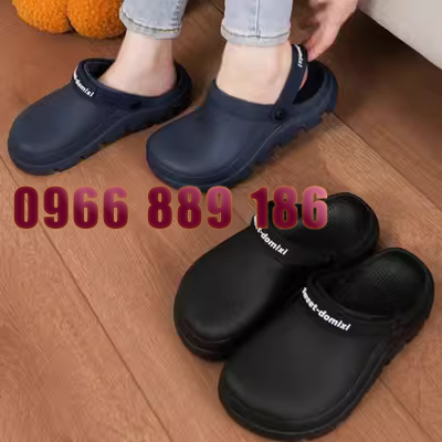 Dép không xốp Baotou cặp vợ chồng nữ mặc mùa xuân và mùa hè nhà bếp dép phòng phẫu thuật dép chống trượt y tế nam dep le nu cao cap