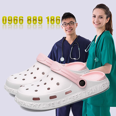 Dép đi trong phòng mổ đế mềm bác sĩ y tá làm việc Xăng đan ICU khử mùi dép văn phòng chống trượt có lỗ giày nữ dép xốp quai ngang