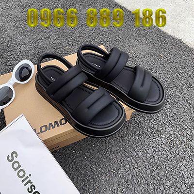 [Wang Xiaodu] Giày sandal đế dày đế bánh mì bong bóng mùa hè cho nữ Giày nữ tăng chiều cao mới mùa hè 2023 giày quai hậu nữ đi học